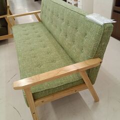 リユースのサカイ栃木店★ジモティ割あり★  ソファー グリーン W155×D63×H70 クリーニング済み TC12148の画像