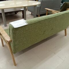 リユースのサカイ栃木店★ジモティ割あり★  ソファー グリーン W155×D63×H70 クリーニング済み TC12148の画像