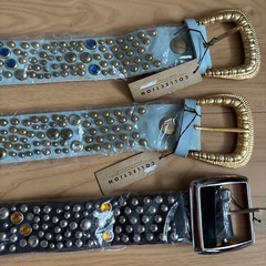 新品✨スタッズ付ベルト３本セットの画像