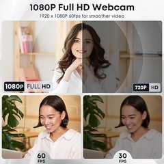 ✨新品✨ 【1080P フルHD】Webカメラ ノイズキャンセリング パソコン マイク内蔵の画像