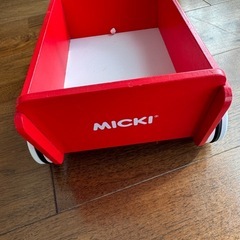 micki 手引き　カート　中古品　赤　木製玩具の画像