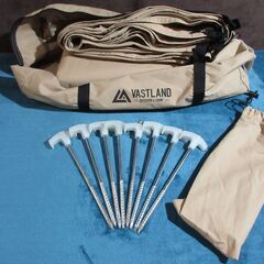🌟　Vastland　TC　レクタタープ　タン色　3.6m×3.6m　ポリコットン　難燃性素材　撥水　ペグ　収納袋付　１回使用　美品　ピクニック　キャンプ　車中泊　🌟の画像
