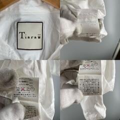 Tiara ティアラ ブラウス コットン ホワイト レディース【古着】【中古】の画像