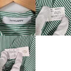 TYTYCLAPPY TYTYCLAPPY ストライプ 半袖シャツ ポリエステル グリーン レディース M【古着】【中古】の画像