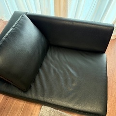 【1人用ソファ】ブラック・クッション付きの画像