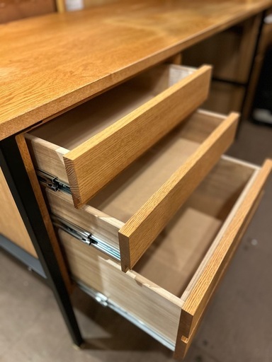 《売約済》脇木工 モモナチュラル  UNIT desk UNIT デスク ワークデスク 作業机 引き出し付き 木製 スチールフレーム 家具　オーク　オーク材　無垢　無垢材　天然木　ナチュラル　パソコンデスク　 UNIT Desk UNIT Work Desk Wooden Desk Drawer Steel Frame Furniture  oak natural