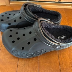  28cm クロックス バヤ ラインド クロッグ ブラック ボア付き　の画像