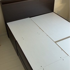 シングルベッド　収納付き　ブラウン の画像