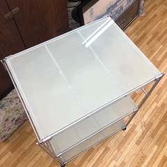 無印良品 スチールユニットシェルフ ガラス天板の画像
