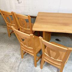 ダイニングテーブル　ダイニングチェア　高さ調整可能　椅子4脚セットの画像