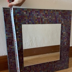 モザイクガラス壁掛けミラー 約50cmの画像