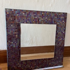 モザイクガラス壁掛けミラー 約50cmの画像