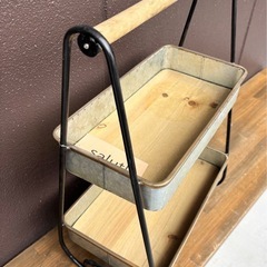 【タグ付き】salut! アンティーク塗装 アイアン 2段ラックの画像