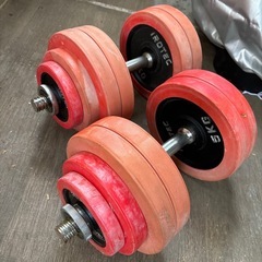 ダンベルとベンチの画像