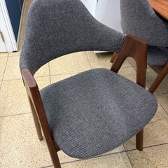 《リユースマン倉敷》ダイニングテーブル5点セット  グレー×ナチュラル 布製 食卓 机の画像