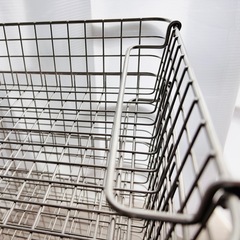 【4個セット・無印良品】ステンレスワイヤーバスケット（カゴ、スタッキング、箱、収納、ボックス、MUJI）の画像