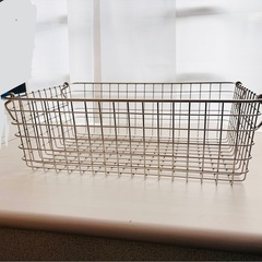【4個セット・無印良品】ステンレスワイヤーバスケット（カゴ、スタッキング、箱、収納、ボックス、MUJI）の画像