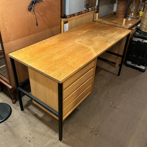 《売約済》脇木工 モモナチュラル  UNIT desk UNIT デスク ワークデスク 作業机 引き出し付き 木製 スチールフレーム 家具　オーク　オーク材　無垢　無垢材　天然木　ナチュラル　パソコンデスク　 UNIT Desk UNIT Work Desk Wooden Desk Drawer Steel Frame Furniture  oak natural