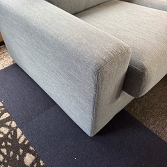 ３人がけソファー　ソファー　水色の画像