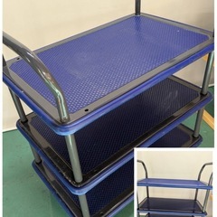 中古】大阪引取歓迎 　青い　3段　台車【KNL1F066】の画像
