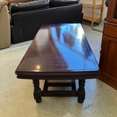 サ2512-278 応接テーブル ローテーブル ダークブラウン キズ汚れ有りの画像