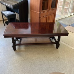 サ2512-278 応接テーブル ローテーブル ダークブラウン キズ汚れ有りの画像