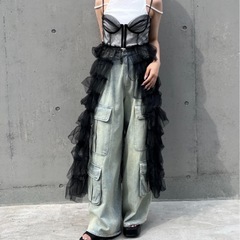 RAY CASSIN チュールキャミワンピースの画像