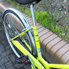 中古自転車 Colorful bicycle ママチャリ 自転車 26インチ LEDライト イエロー 通勤 通学 近所のお出掛けなどにの画像