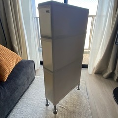 洗濯機横の隙間収納／スリムストッカー3段（幅14cm）の画像