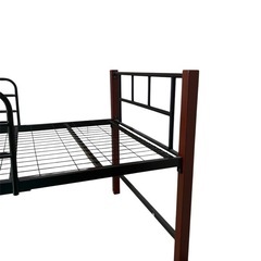 シングルベッド　ミドルハイタイプ　パイプベッド　黒の画像