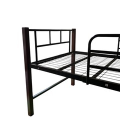 シングルベッド　ミドルハイタイプ　パイプベッド　黒の画像