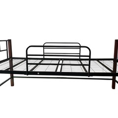 シングルベッド　ミドルハイタイプ　パイプベッド　黒の画像