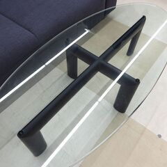 HUKLA フクラ オーバルガラステーブル 黒アイアンタイプ バウハウス /札幌市清田区の画像