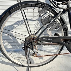 Breeze シティサイクル 27インチ 6段変速 LEDオートライト 自転車 ママチャリ 黒 直接引き取り歓迎 mw0990の画像