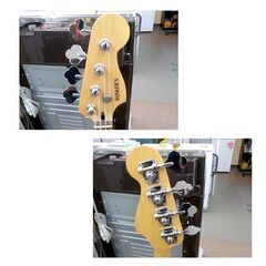 Busker's エレキベース PBタイプ  ソフトケース/ストラップ付 ブラック/ホワイト プレべタイプ 西岡店の画像