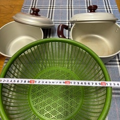 【引き渡し予定者決定】アルミ鍋、大ザルセットの画像