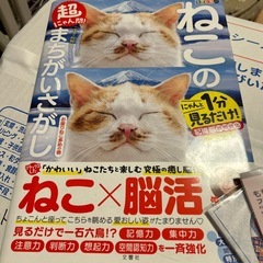 脳🧠トレ猫🐱間違い探し雑誌、シール、おりがみあげますの画像