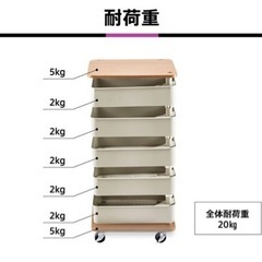 キッチンワゴン　キャスター付き　ワゴン　キッチン収納　　ラックの画像