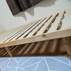 【中古・美品】シングルベッドフレーム すのこベッド　＆　マットレスの画像