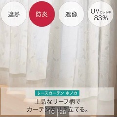 ニトリ遮熱・防炎・遮像レースカーテン(ホノカ 100X198X2)の画像