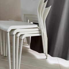 ダイニングチェア 白 4脚セットの画像