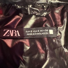 ZARA ダウンフェザー100%　パフジャケット S 黒の画像