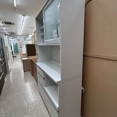 ★リユースのサカイ高崎店★TJ13780  食器棚 白 H194×D45×W118 クリーニング済みの画像