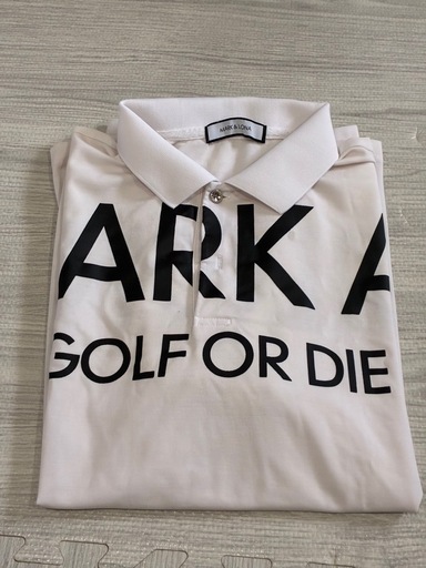 MARK&LONA マークアンドロナ　ビッグロゴ　ポロシャツ　メンズ　L ゴルフ MARK&LONA（マークアンドロナ） 半袖ポロシャツ 黒×白 斜めロゴ総柄