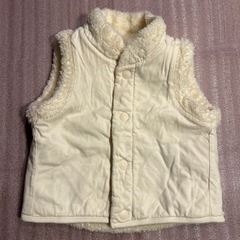 【お取引中】リバーシブル　ホワイト　ベスト　70の画像