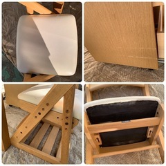 E800 カリモク家具 学習机 勉強机　デスク、椅子、サイドチェスト、サイドボード　セットの画像