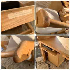 E800 カリモク家具 学習机 勉強机　デスク、椅子、サイドチェスト、サイドボード　セットの画像