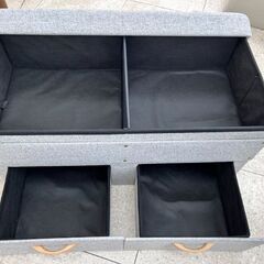 ★リユースのサカイ高崎店★TJ13800  収納スツール グレー H43.5×D42×W83 クリーニング済みの画像