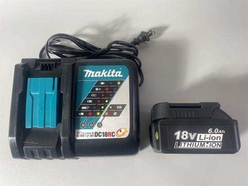 再投稿（美品）マキタ18V 6.0Ahバッテリー、DC18RC急速充電器　、新品箱付き