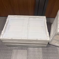 受付終了【4セット】トラスコ中山(TRUSCO) α折りたたみコンテナ 収納ケース 収納ボックス 半透明 50Lの画像